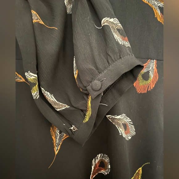 Madewell Long-Sleeve Poppy Wrap Dress in Peacock Feathers Size 4 - Picture 6 of 8